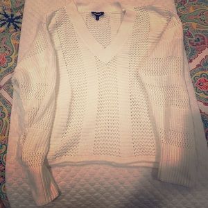 Express white V neck sweater